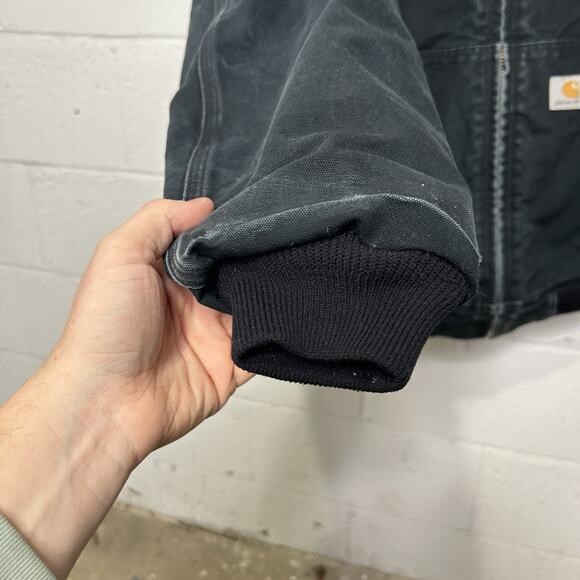 Vintage Carhartt Quilted Hooded Active Jacket “Black” J140 - Picture 6 of 10